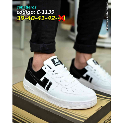 Zapatillas de caballeros blanco con negro